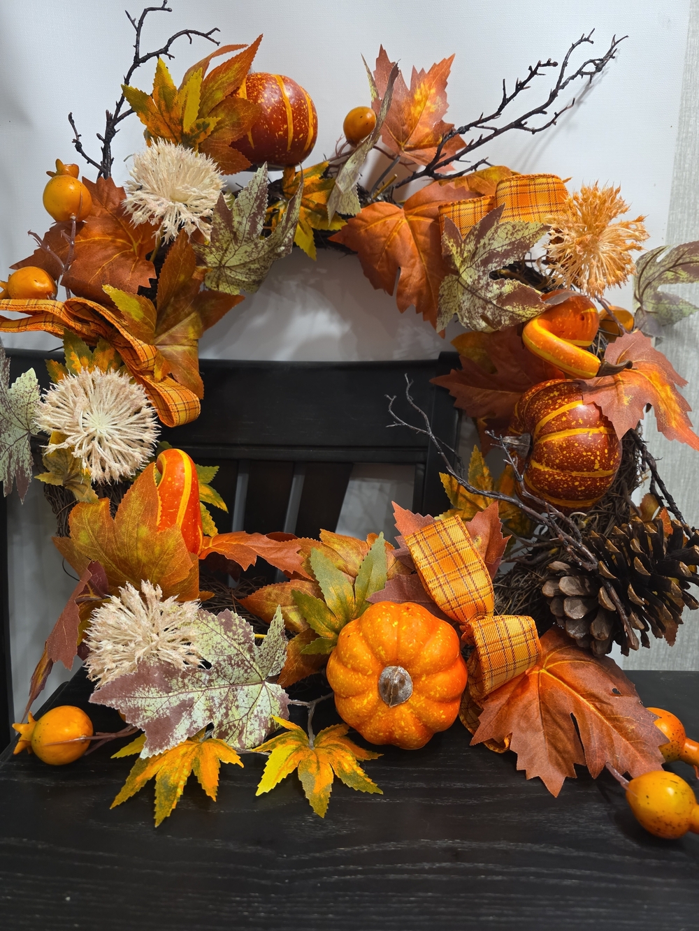 Autumn Harvest Orange Holiday Wreath